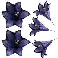 Sztuczne kwiaty - FIOLETOWA LILIA Duża główka 16cm sztuczne kwiaty stroik bukiet 12 sztuk - miniaturka - grafika 1