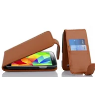 Etui i futerały do telefonów - Etui Cadorabo do Samsung Galaxy S5 / S5 NEO w kolorze CINNAMON BROWN etui na telefon komórkowy z klapką i kieszenią na karty etui ochronne etui z klapką w stylu książki - miniaturka - grafika 1
