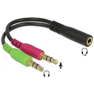 Złącza, przejściówki, adaptery - Delock Adapter 2X Stereo miniJack M -> Stero miniJack F-gnizado 4PIN Tablety, Sm - miniaturka - grafika 1