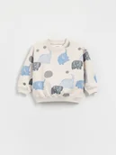 Bluzy i sweterki niemowlęce - Reserved - Bawełniana bluza z nadrukiem - beżowy - miniaturka - grafika 1