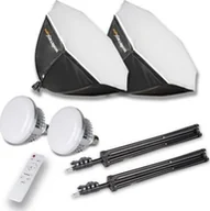 Lampy studyjne - Lampa studyjna Walimex walimex pro LED 60W Octagon Ø65cm Bi color Kit 2 - miniaturka - grafika 1