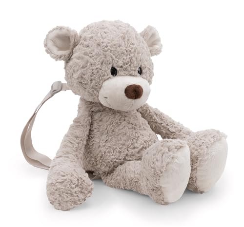 NICI 62328 plecak miś Finni, plecak do przedszkola dla dziewcząt i chłopców, regulowane paski, zamek błyskawiczny, pluszowy miś, 40 cm, szary