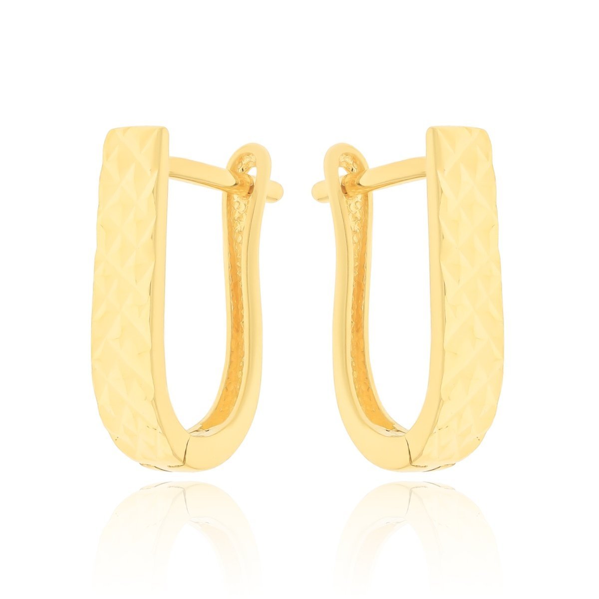 Złote kolczyki diamentowane na angielskim zapięciu pr. 333