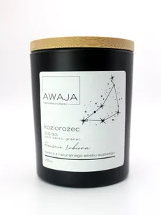 Świeca zodiakalna Koziorożec – czarna, sojowa, zapachowa, handmade, prezent - Świece - miniaturka - grafika 1