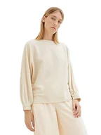 Koszulki i topy damskie - TOM TAILOR Damska koszulka z długim rękawem, 10354 - Soft Beige Solid, 3XL - miniaturka - grafika 1