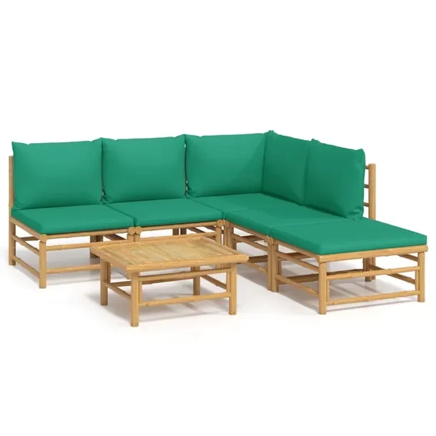 Zestaw Wypoczynkowy do Ogrodu z Bambusa, Stolik 55x65x30 cm, Sofa 55x69x65