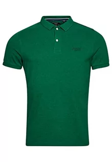 Koszulki męskie - Superdry Męska koszulka polo Classic Pique, Field Green Marl, XL - grafika 1