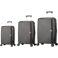 Walizki - Zestaw walizek SEMI LINE T5826-0 Czarny - miniaturka - grafika 1