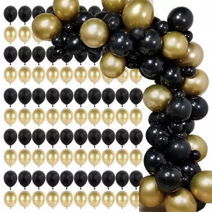 Balony na urodziny zestaw 100 szt. czarny, złoty - Balony i akcesoria - miniaturka - grafika 1