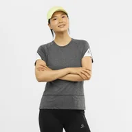 Koszulki i topy damskie - Koszulka damska Salomon  Cross Run Graphic Tee Black L - miniaturka - grafika 1