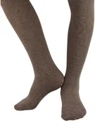 Rajstopy dziecięce - Dziewczęce grube rajstopy Noviti RB004-G-02 Brązowy Melanż - miniaturka - grafika 1