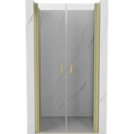 Ścianki i drzwi prysznicowe - Mexen Mist drzwi prysznicowe uchylne 100 cm, transparent, złote szczotkowane - 8A7-100-000-55-00 - miniaturka - grafika 1