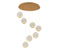 Lampy sufitowe - LED Lampa wisząca CREMONA 7xLED/5W/230V 3000K złota - miniaturka - grafika 1