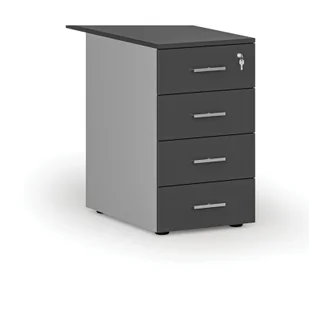 Kontenerek biurowy z szufladami dostawny PRIMO GRAY, 4 szuflady, szary/grafit - Szafki biurowe - miniaturka - grafika 1