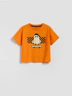 Bluzki dla niemowląt - Reserved - T-shirt z nadrukiem świecącym w ciemności - pomarańczowy - miniaturka - grafika 1