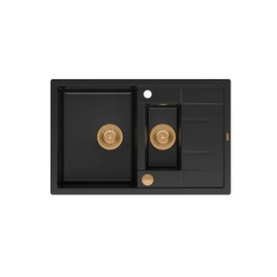 Quadron HB8224U7-C1_P2O Morgan 156 Pure carbon (czarny mat/miedziany) - Zlewozmywaki - miniaturka - grafika 1