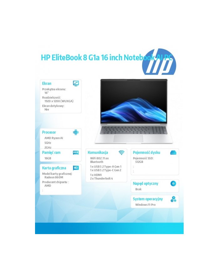 HP EliteBook 8 G1a RAIP350 512GB/16GB/W11P/16.0 C51G5ET C51G5ET#AKD