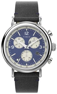 Zegarek Zegarek Timex TW2V71100 Standard Chronograph 41mm Eco-Friendly Leather Strap - Zegarki męskie - miniaturka - grafika 1