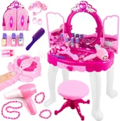 Zabawki AGD - Toaletka dla Dziewczynki Pilot Różdżka Lustro Mp3 Krzesełko Suszarka - miniaturka - grafika 1