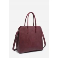 Torebki damskie - Elegancka Pojemna Torba Bordowa Torebka Damska LUIGISANTO Czerwona Pasek - miniaturka - grafika 1
