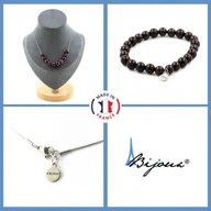 Bransoletki - Kamienie i minerały. Komplet biżuterii Bransoletka Naszyjnik 10 Koralików Granatu 8 mm. Łańcuszek stalowy Możliwość dostosowania rozmiaru. - miniaturka - grafika 1