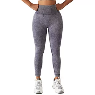 EULLA Panton Joga Kobieta Mate Leggins Sport Joga Kobiety Legginsy Fitness Elastyczne, 04 Fioletowy wędzony, L - Legginsy - miniaturka - grafika 1