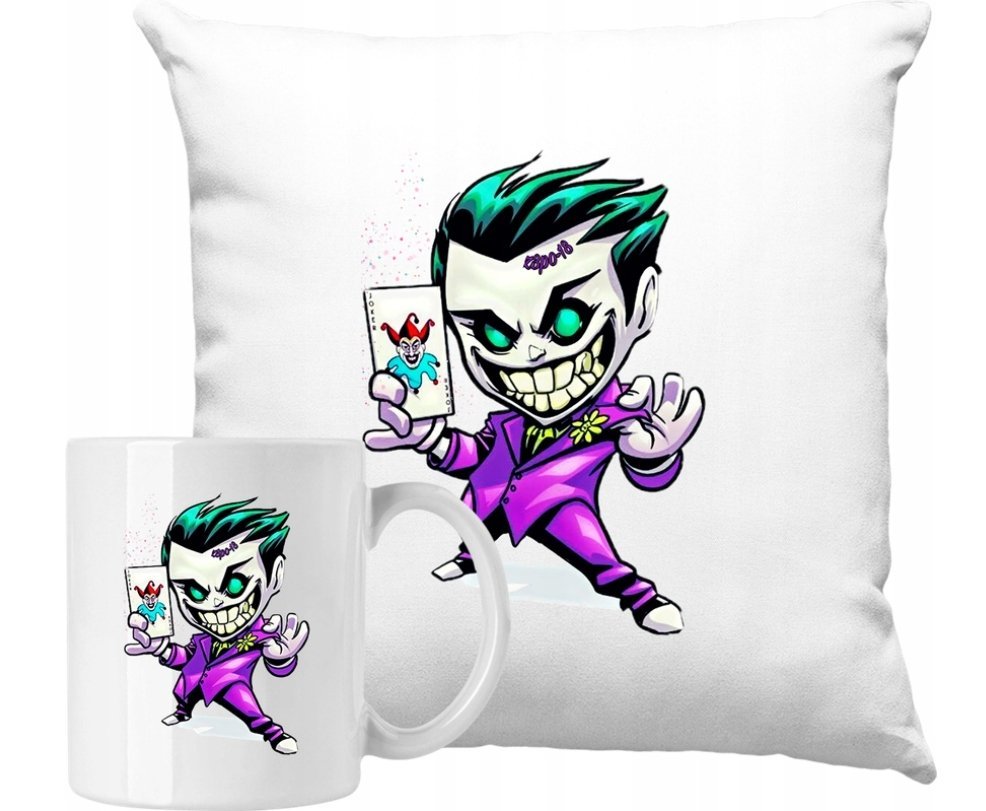 ZESTAW PODUSZKA + KUBEK Joker Pomysł Na Prezent + IMIĘ #2