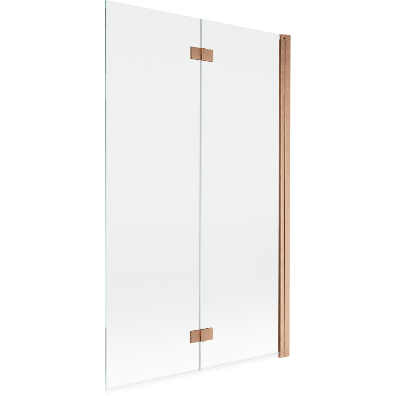 Mexen Mist parawan nawannowy 2-skrzydłowy prawy 110 x 150 cm, transparent, miedź szczotkowana - 8A9-110-002-65-00-P