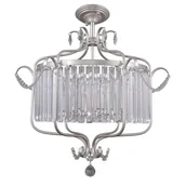 Lampy sufitowe - Italux Plafon LAMPA sufitowa RINALDO PNPL-33057-6B-CH.S glamour OPRAWA metalowa okrągła crystal kryształki srebrna szampańska PNPL-33057-6B-CH.S - miniaturka - grafika 1