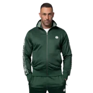 Bluzy sportowe męskie - Pit Bull Bluza Rozpinana Tape Logo Bottle Green - miniaturka - grafika 1