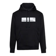 Bluzy męskie - CALVIN KLEIN BLUZA MĘSKA Z KAPTUREM HYPER REAL BOX LOGO CZARNA r.M - miniaturka - grafika 1