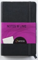 Notesy i bloczki - Antra Notes A6, linia, czarny z czarną gumką - miniaturka - grafika 1