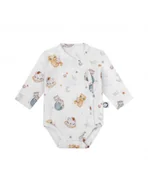 Body dla niemowląt - Bonjour Cherie Body niemowlęce rozpinane długi rękaw bawełna organiczna Kotki, Rozmiar: 50 - miniaturka - grafika 1