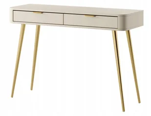 Toaletka z szufladami Oval 112 cm Beżowy Selsey Design - Toaletki - miniaturka - grafika 1