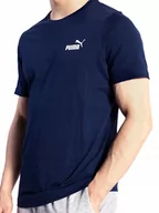Koszulki męskie - Koszulka Męska Puma 586668-06 Sportowa Granatowa S - miniaturka - grafika 1