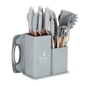 Noże kuchenne - ZESTAW 19 ELEM. NOŻY I PRZYBORÓW KUCHENNYCH W STOJAKU E-6070 - miniaturka - grafika 1