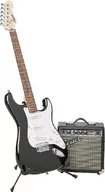 Gitary elektryczne - Squier by Fender Stratocaster Electric Guitar Starter Pack, Laurel Fingerboard, w zestawie Frontman 10G Guitar Amp, Padded Gig Bag, Cable, Strap & Strings - miniaturka - grafika 1