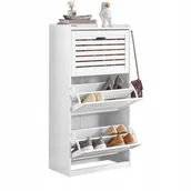 Szafki na buty - SoBuy Stojak Szafka na buty Komoda Stół Przedpokój 3 klappy FSR108-W - miniaturka - grafika 1