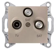 Gniazdka elektryczne - Schneider Electric Gniazdo antenowe satyna TV/SAT/SAT koncowe - SDN3502168 - miniaturka - grafika 1