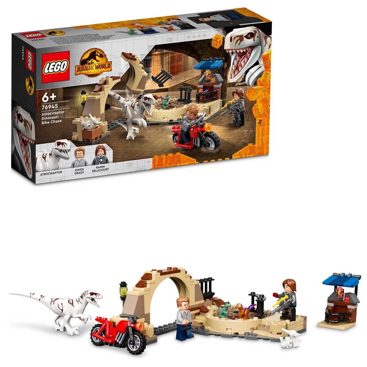 LEGO Jurassic World Atrociraptor pościg na motocyklu 76945