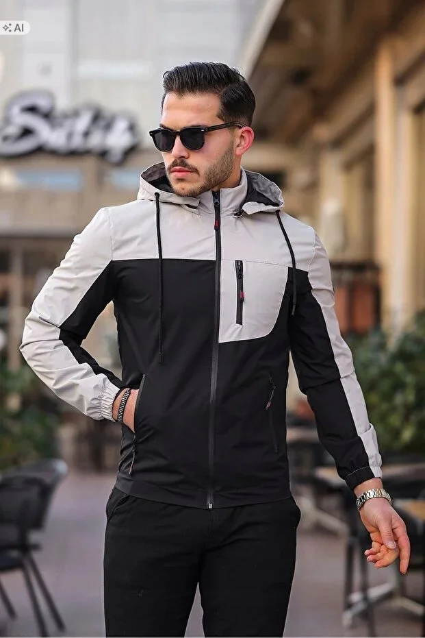 MĘSKA KURTKA SPORTOWA Z OZDOBNYMI SUWAKAMI XL 5IA