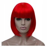 Dodatki do strojów karnawałowych - Peruka Krótka Bob Show Girls Czerwona - miniaturka - grafika 1