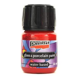 Farba do szkła i porcelany 30 ml - czerwony - Farby i media malarskie - miniaturka - grafika 1