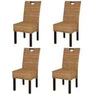 Krzesła - Krzesła do jadalni, 4 szt., rattan Kubu i drewno mango - miniaturka - grafika 1