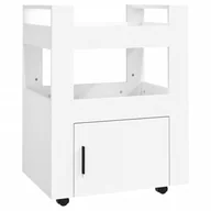 Ławy i stoliki kawowe - Biały drewniany wózek kuchenny regał F0-B45 - miniaturka - grafika 1