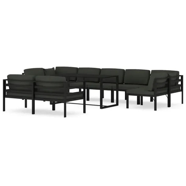 Aluminiowy modułowy zestaw wypoczynkowy do ogrodu antracytowy 120x60 cm