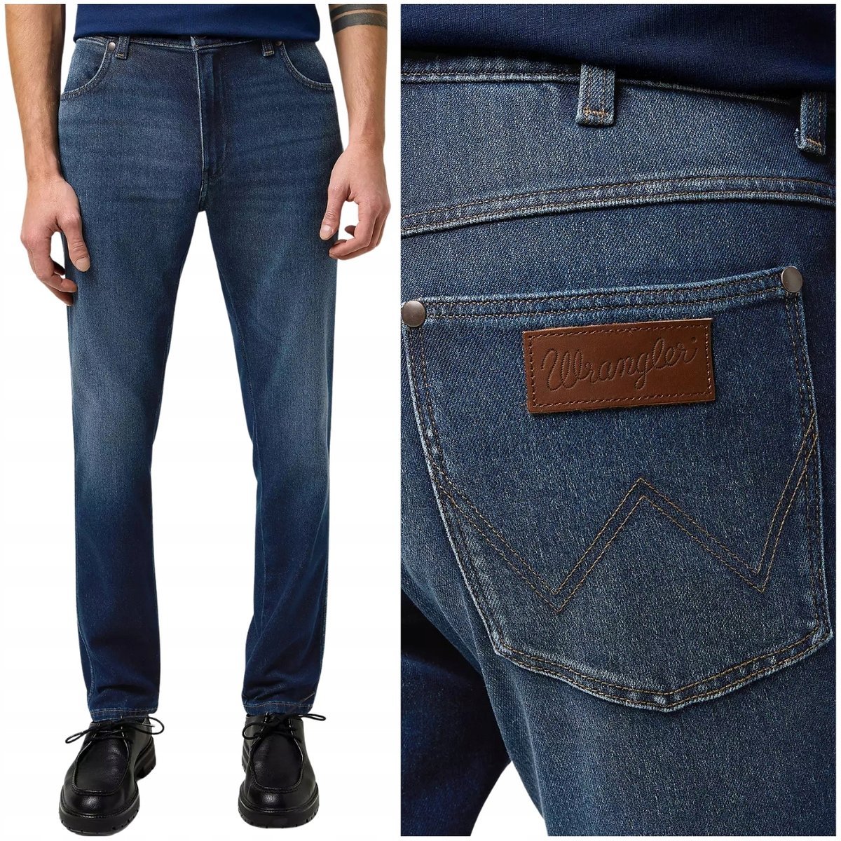 Wrangler River Fog EPIC SOFT klasyczne ciemne spodnie jeansowe W30 L30