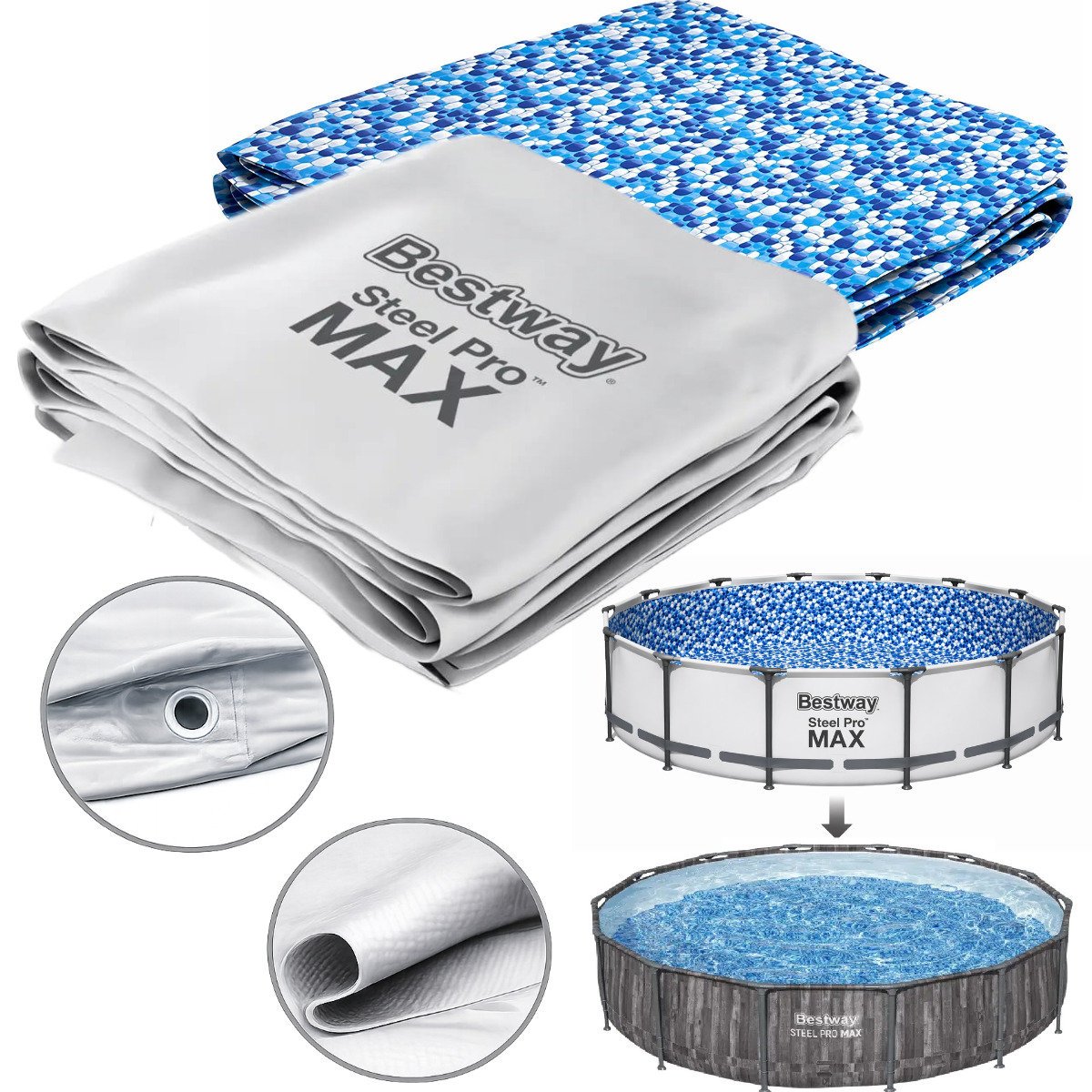 Bestway niecka basenowa poszycie basenu  5614z wkład materiał zamienny szary
