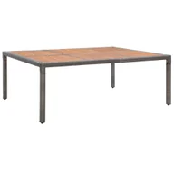 Stoły ogrodowe - Stół ogrodowy, szary, 200x150x74 cm, rattan PE i drewno akacji - miniaturka - grafika 1