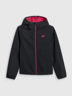 Kurtki i płaszcze dla dziewczynek - 4F Kurtka softshell wiatroodporna membrana 5000 dziewczęca - czarna 164 (13-14 lat) - miniaturka - grafika 1